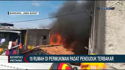 10 Rumah di Permukiman Padat Penduduk Hangus Terbakar