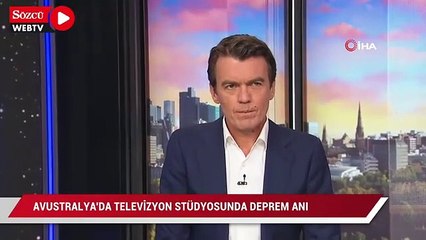 Avustralya'da televizyon stüdyosunda deprem anı