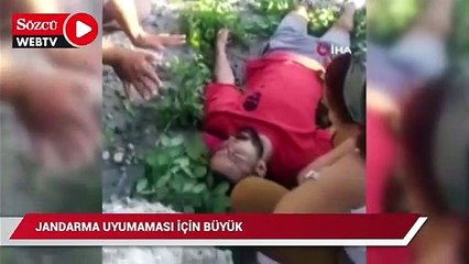 Gelin-damat fotoğrafı çekerken 30 metreden düştü, jandarma uyumaması için böyle çaba gösterdi