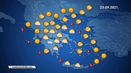 Η πρόγνωση του καιρού για την Πέμπτη 23-09-2021