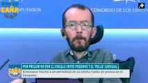​El totalitario Pablo Echenique insulta a un periodista cuando le pregunta por el 'Pollo' Carvajal