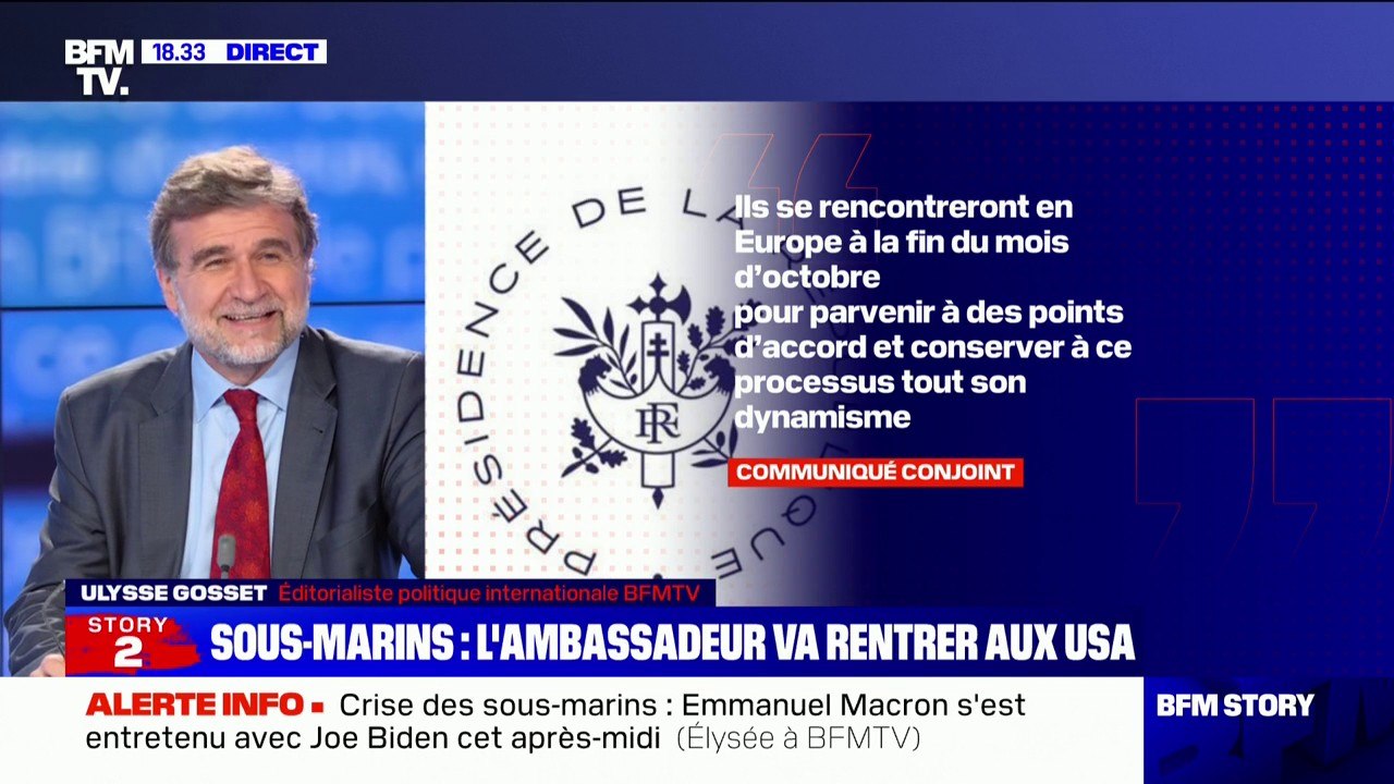 Crise des sous-marins: Emmanuel Macron et Joe Biden "se rencontreront à la fin du mois d'octobre"