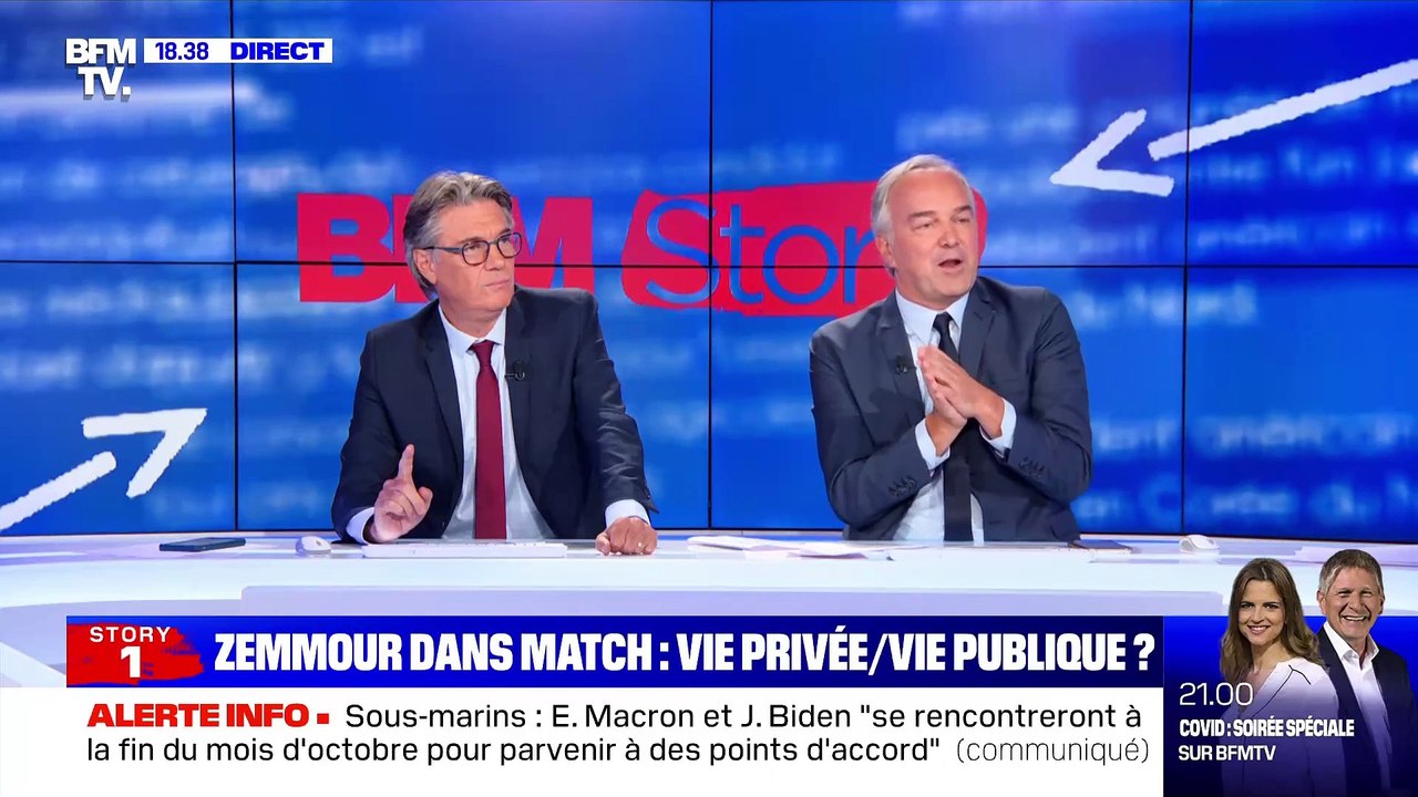 Malaise - Le patron de Paris Match rame pour justifier sa Une sur Eric Zemmour : "Non, nous ne parlons pas de sa vie privée... Nous n'écrivons rien, chacun imagine ce qu'il veut..."