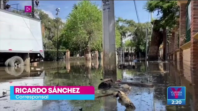 Baja el nivel del agua en Tequisquiapan tras inundaciones