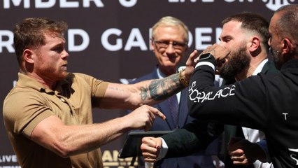 Alvarez and Plant Trade Blows at Promo Event for Super-Middleweight Unification Bout