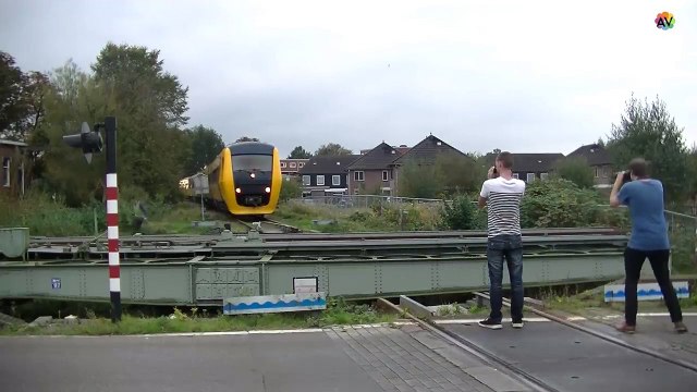 Dutch Train on a rotating rail bridge | Dutch train passing through rotating rail bridge