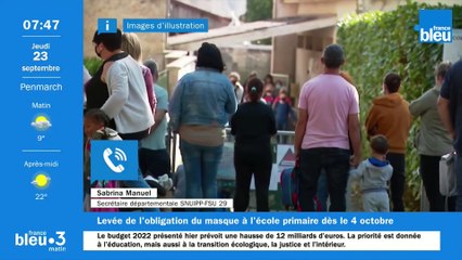 Sabrina Manuel, SNUIPP FSU réagit à la fin (sous condition) du port du masque