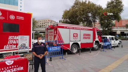 Son dakika haberi: İstanbul İtfaiyesi'nden Kartallı minik öğrencilere yangın eğitimi