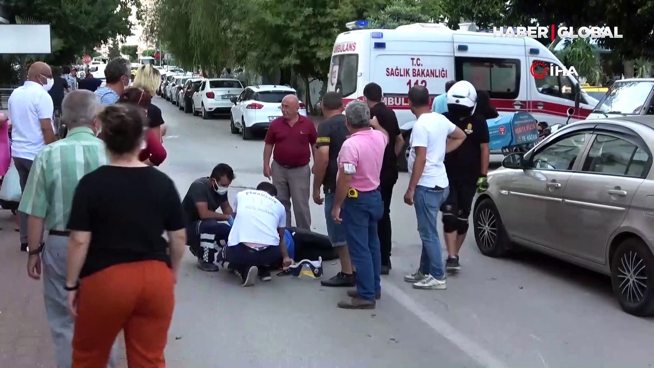 Faciadan dönüldü! Taksiye çarpmamak için düşüp yerde sürüklendi