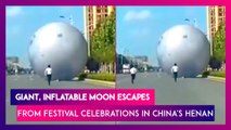 Giant, Inflatable Moon Escapes From Mid-Autumn Festival Celebrations, In China's Henan