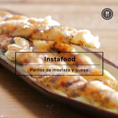 Palitos de hojaldre con queso y mostaza
