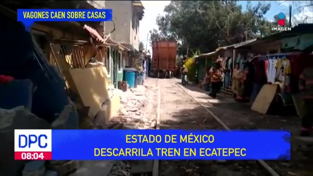 Descarrila tren en Ecatepec, tres casas resultaron afectadas