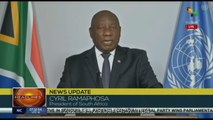 Cyril Ramaphosa, President, Republic of South Africa participates in the session at the 76th session of the United Nations Assembly. teleSUR