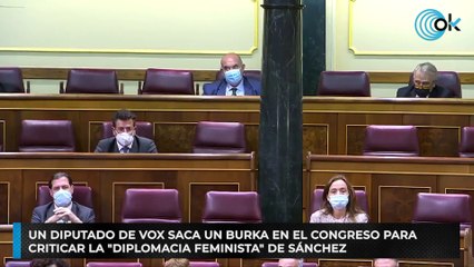 Un diputado de Vox saca un burka en el Congreso para criticar la "diplomacia feminista" de Sánchez