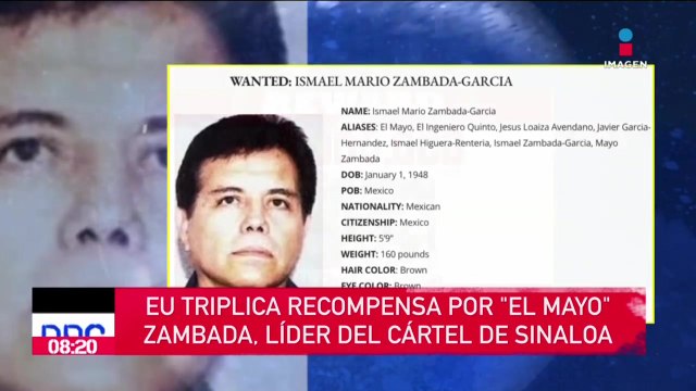 Recompensa por El Mayo Zambada, líder del cártel de Sinaloa, aumenta