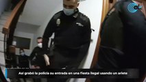 Así grabó la policía su entrada en una fiesta ilegal usando un ariete