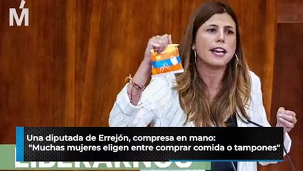Una diputada de Errejón, compresa en mano: "Muchas mujeres eligen entre comprar comida o tampones"