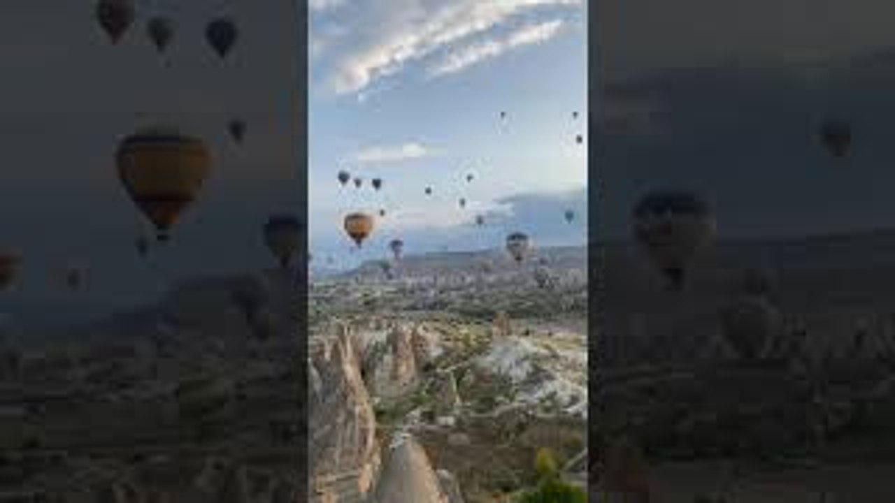 Hot Air Balloons Over Beautiful Cappadocia, Turkey