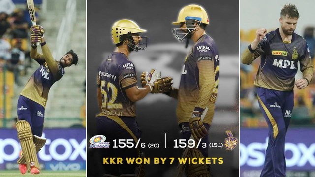 MI vs KKR Highlights, IPL 2021: Venkatesh, Rahul fifties help Kolkata crush Mumbai by 7 wickets