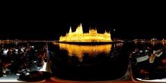3D VR 360 VIDEO.5K. Parliament in Budapest. Night boat trip on the Danube. Парламент в Будапеште.