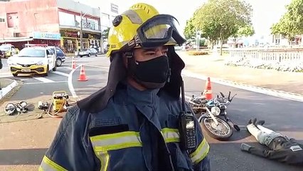 Simulação de acidente de trânsito no centro de Umuarama chama a atenção - Cabo Adolphato