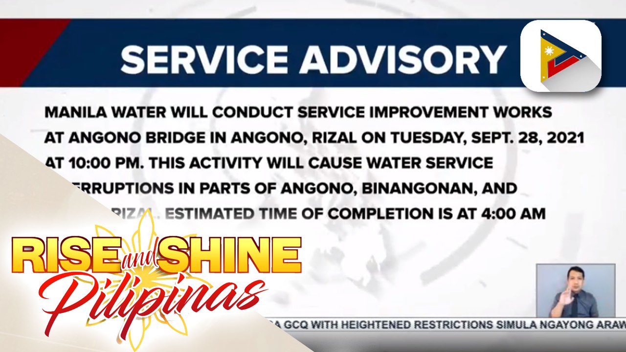 Ilang lugar sa Rizal, pansamantalang mawawalan ng tubig