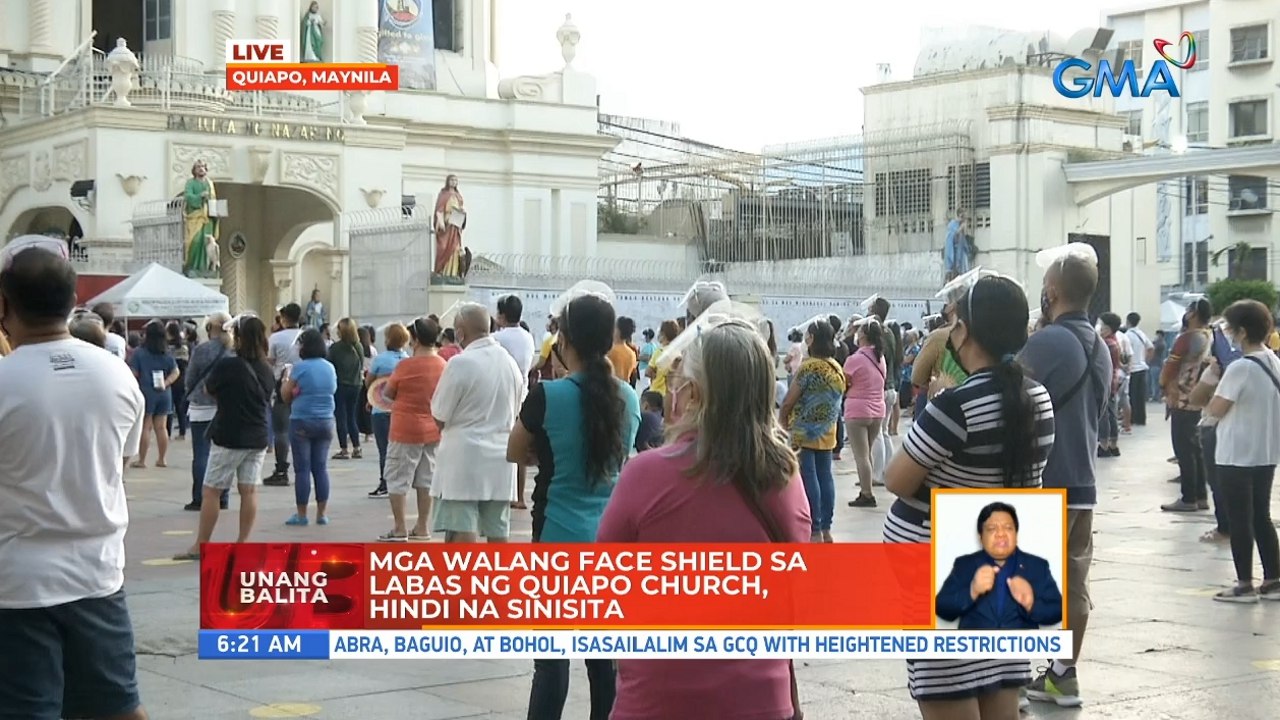 Mga walang faceshield sa labas ng Quiapo church, hindi na sinisita | UB