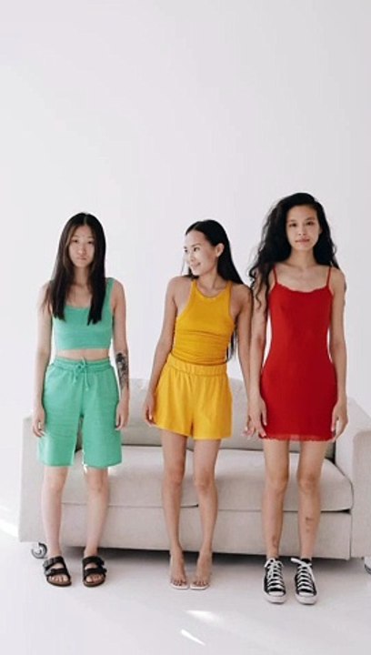 3 ladies lying on sofa