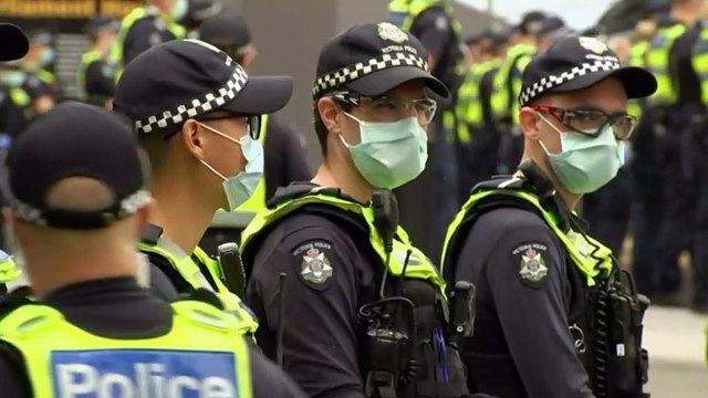 Police out in force in Melbourne to disperse any potential protests
