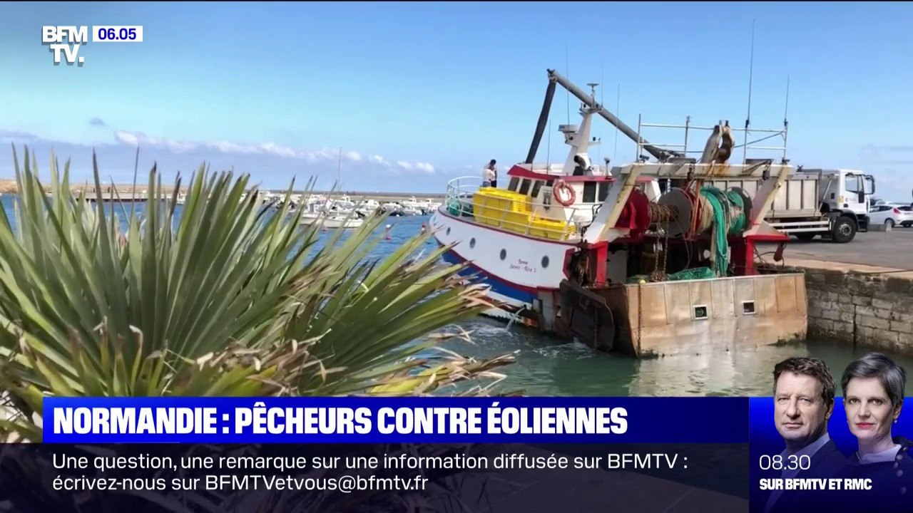 Des pêcheurs se mobilisent contre la construction d'un parc éolien au large des côtes normandes
