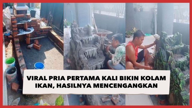 Viral Pria Pertama Kali Bikin Kolam Ikan, Hasil Akhirnya Ternyata Mencengangkan