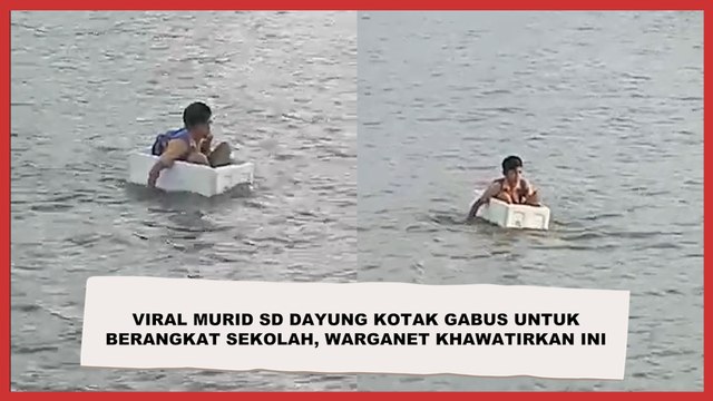 Viral Murid SD Dayung Kotak Gabus untuk Berangkat Sekolah, Warganet Khawatirkan Ini