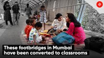 These footbridges in Mumbai have been converted to classrooms