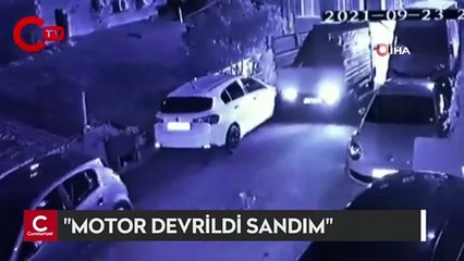 Sokakta park halindeki araçlara çarpa çarpa yoluna devam etti