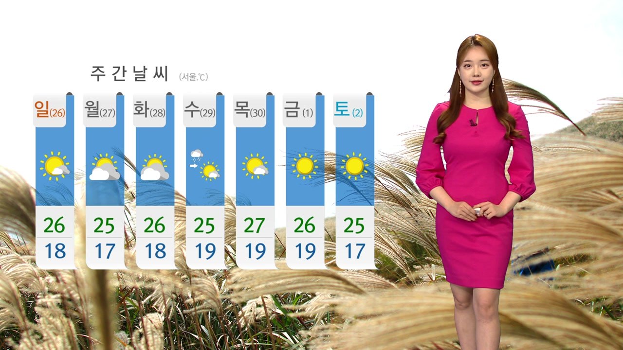 [날씨] 주말, 구름 많고 선선...영동·영남·제주 비 / YTN