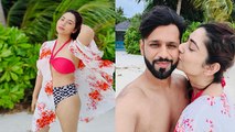 Rahul Vaidya संग मालदीव में हनीमून enjoy कर रहीं Disha, Bikini में Share की Photos | FilmiBeat