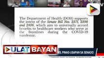 Pagtatakda ng benepisyo para sa health workers, dininig sa Senado