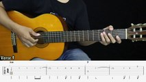 Fall For You - Secondhand Serenade - Fingerstyle Guitar Tutorial   TAB & Lyrics