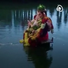 Ganapati Bappa Immersed By Devotees In Unique Way