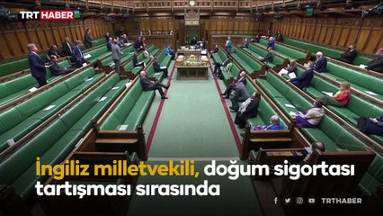 İngiliz milletvekili koynundaki bebeğiyle mecliste destek istedi