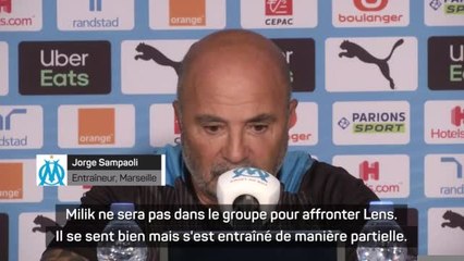 8e j. - Sampaoli devra se passer de Milik face à Lens, "l'équipe la plus physique de Ligue 1"