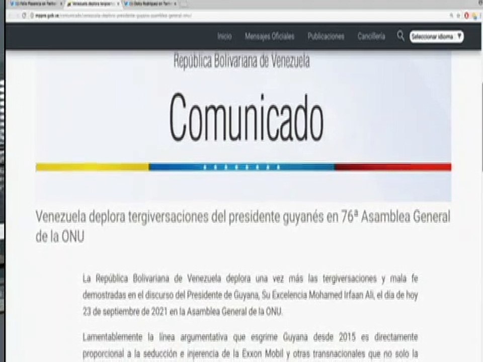 COMUNICADO | Venezuela deplora tergiversaciones...