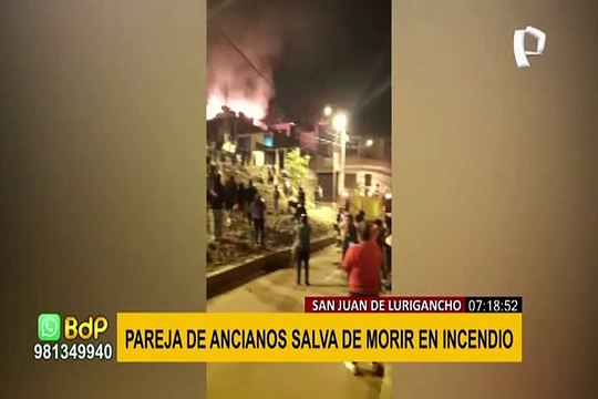 SJL: Pareja de ancianos salva de morir en incendio