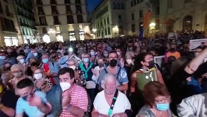 Crits de "Puigdemont, el nostre president" a Sant Jaume