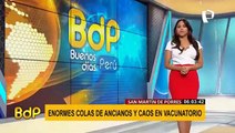 Claudia Chiroque informa sobre colas de ancianos en vacunatorio - Buenos dias Peru