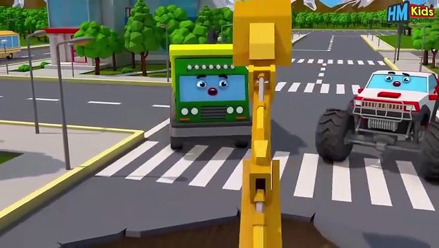 y2mate.com - Animasi Kartun Alat Berat Bergerak Bego dan Mobil like Tayo Cartoon Car Excavator for Children_480p (3)