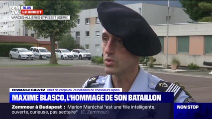 Erwan Le Calvez, chef du bataillon de Maxime Blasco:"Il avait réussi à sauver l'équipage d'un hélicoptère (...) C'était une force de la nature"