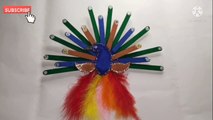 amazing craft idea - diy craft / ice sticks peacock / how to make ice sticks craft