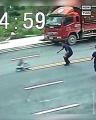 HEROIC FIREFIGHTER SAVES TODDLER IN RUNAWAY TOY CAR