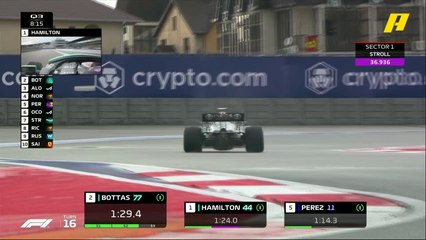 بوتاس يسجل أسرع زمن وهاميلتون يتفوق عليه بعدها بلحظات قليلة ليتصدر التجارب التأهيلية